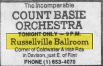 Russellville Ballroom - Dec 1976 Ad
